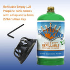 Flame King 1LB EMPTY Propane Cylinder Tank – Refillable – Reusable – Safe and Legal Refill Option – DOT Compliant – 16.4 oz for Camping, Backpacking, and Hiking (4-Pack), Green (YSN164-4)
