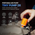 FLEXTAILGEAR Air Pump for Inflatables with Camping Lantern, Tiny Pump 2X, 4kPa Portable Air Pump Rechargeable Air Mattress Pump with Magnetic Design, for Sleeping Pads Pool Floats Swimming Rings