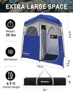 KingCamp Shower Tent, Portable Privacy Tent Outdoor Camping 1/2 Room Toilet Tents with Shower Bag & Dressing Room for Beach, Camping & Hiking