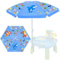 Sweetude Water Table Umbrella (Table Not Included), Kids Seaside Beach Umbrella Picnic Canopy for Summer Toddlers Sand Beach Camping Garden Outdoor Pool Shade Party Supply(Marine Animal Theme)
