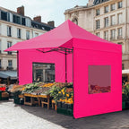 Quictent 10x10 Heavy Duty Pop up Canopy Tent with Sidewalls, Commercial Grade Instant Shelter with Wheeled Bag for Outdoor, Parties, Markets, 600D PU Coated UPF 50+ Sun Shield