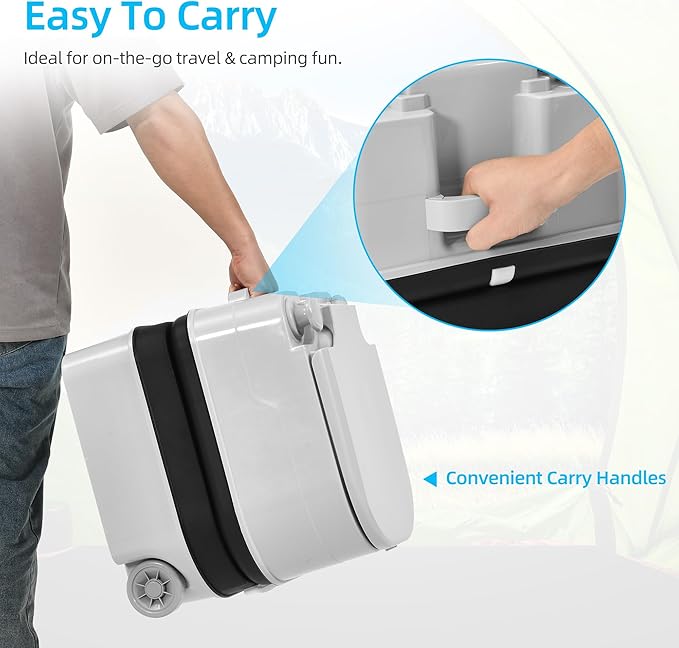 YITAHOME 5.28 Gallon Portable Toilet for Camping, RV Travel Porta Potty Leak-Proof with Press Flush Pump, Rotating Spout, Level Indicator for Adults, Camping, RV, Boating, Hiking, Trips