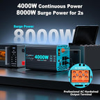 4000 Watt Inverter Pure Sine Wave 12V DC to 120V AC for RV, Truck, Solar, Home, Off-Grid, Power Inverter with 4 AC Outlet, 30W Type-C, 5V 3.1A USB, Hardwire Port, Remote Control, Surge 8000W
