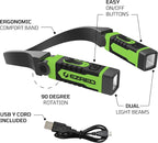EZRED Anywear Rechargeable Neck Light for Hands-Free Lighting - NK15-GR Green, Perfect Light for Mechanics, Camping, Hunting, DIY Projects, Reading