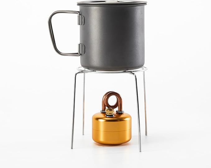 Mini Alcohol Camping Stove – Lightweight Brass & Aluminum Spirit Burner with Stand | Faster Heating – Perfect for Backpacking, Hiking & Brewing Piping Hot Tea/Coffee
