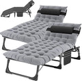 Slsy Folding Lounge Chairs Outdoor, Adjustable Sleeping Cot Chair, Portable Folding Bed Cot Chaise Lounge Chairs for Outside Beach Lawn Camping Pool Sun Tanning