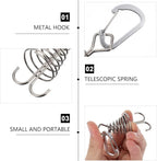 Alasum 4pcs Outdoor Camping Tent Buckle and Deck Spring Hook Set, Sturdy Tent Rope Fixing Accessories for Hiking and Backpacking Random Color