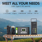 Portable Power Station 127W (Peak 200W),Solar Generator(Solar Panel Optional), 88.8Wh Power Supply with 110V AC Outlet, 1*Type-C, 2*QC3.0, Solar Powered Generator for Emergency Backup, Camping