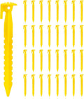 36 Pack Plastic Tent Stakes Heavy Duty, 9 inch Plastic Yard Stakes for Outdoor Inflatables Beach Tent Stakes,Tent Pegs for Sand, Camping, Gardening
