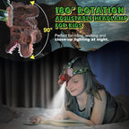 Dinosaur Headlamp for Kids Flashlight Rechargeable Led Headlights Roar & Silent Mode, T-Rex Dinosaur Toys for Kids 3-5 4-6 5-7 6-8, Camping Gear, Easter Gifts for Boys Girls Adults