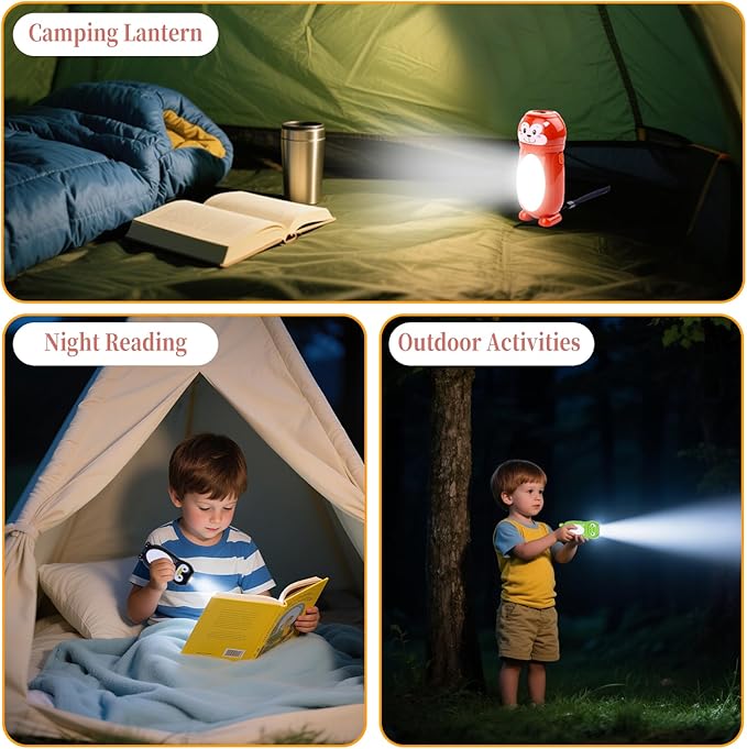 KunHe 10 Pack Animal Flashlights 2 in 1 Camping Lantern Flashlights Christmas Stocking Stuffers Small Flashlight Party Favors Halloween Christmas Gift for Girls Boys