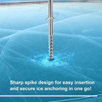 Ice Anchor Tool Kit for Ice Fishing Shelter, Includes 1 Drill Adapter, 4 Threaded Pegs, 1 Storge Bag, and 1 Impact Socket, Heavy Duty Ice Fishing Tent Stakes, Portable Ice Shelter Setup Tools