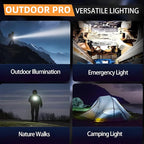 Queena 2 Pack LED Rechargeable Flashlight - 100000 Lumens Super Bright Solar Flashlights, Compact & Waterproof Flash Light for Home, Camping,Hiking, Emergencies, Adventures