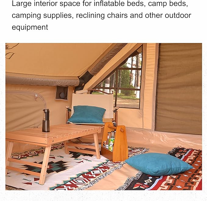 Inflatable Tent Shelter Camping Hub Tent, Waterproof Tent Set Up in 10 Minutes Without Tent Pole, 5-8 People Outdoor Glamping Camping Cabin Tent for Family Hiking and Mountaineering