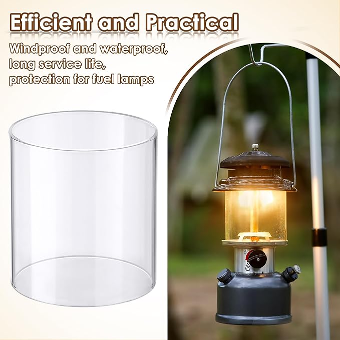 Propane Lantern Globe Glass Replacement Compatible with Coleman Fueled Lanterns, Standard Replacement Parts, Clear Lantern Mantles, Reusable Lantern Mantles Parts for Outdoor Camping Lantern