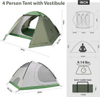 GEERTOP 4 Person 4 Season Tent for Camping Waterproof Double Layer Easy Set Up Family Tent for Camping Hiking Backpacking Outdoor Travel