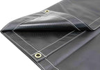 Mytee Products 6' x 8' Heavy Duty Black 18oz Vinyl Utility Tarp Waterproof, Multipurpose, Cars, Boats, Campers, Pool Cover, Tent