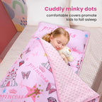 Kids Nap Mat Portable Slumber Bags with Removable Pillow and Blanket for Girls Boys, Lightweight Extra Large Sleeping Bag for Preschool Camping Daycare