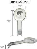 Pavilion Gift Company - At The Cabin - Bear 9" Stoneware Ceramic Spoon Rest Woodsy Outdoorsy Adventure Cabin Camping Camper Camp RV Tent, Gray & White