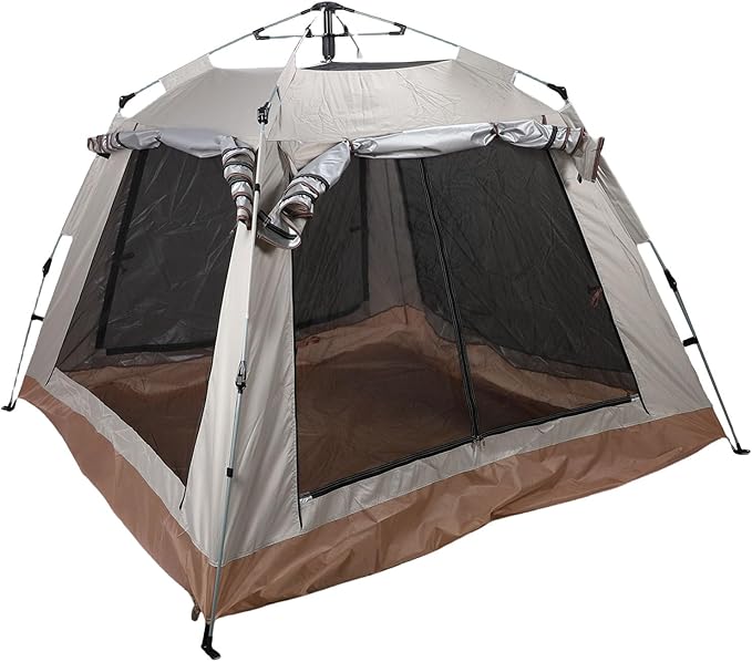 Pop Up Camping Tent, Automatic Setup Sun Protection Tent with Removable Rain Fly and Carry Bag, for Family Outdoor Camping Backpacking Hiking