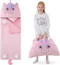 70" 4.2lbs Unicorn Thickened Kids Nap Mat for Preschool, Daycare,Kindergarten,Soft Washable for Boys and Girls, 2-in-1 Stuffed Animals Sleeping Bag and Pillow, Sleep Sack for Toddlers