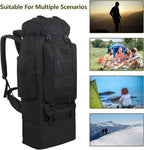 80L 100 liters Hiking Backpack Camping Rucksack, Men Outdoor Travel Climbing Knapsack Mountaineering Trekking Backpack