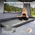 Self Inflating Sleeping Pad with Foot Pump, 2 Inch Thick Memory Foam Camping Pad, Quick Inflation Air Mattress for Camping, Hiking, Car Travel, and Outdoor Adventures, Grey