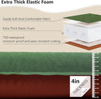 C·WILDYFIELD 4 INCH Thick Self Inflating Sleeping Pad with 9 R Value, Foam Camping Mattress, Ultra Thick Comfort Camping Mattress, Inflatable Foam Camping Pad, Portable Comfortable Sleeping Pad