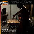 Eastman Outdoors 90411 Portable Kahuna Burner with XL Pot and Wok Brackets with Adjustable and Removable Legs, Black, Pack of 1
