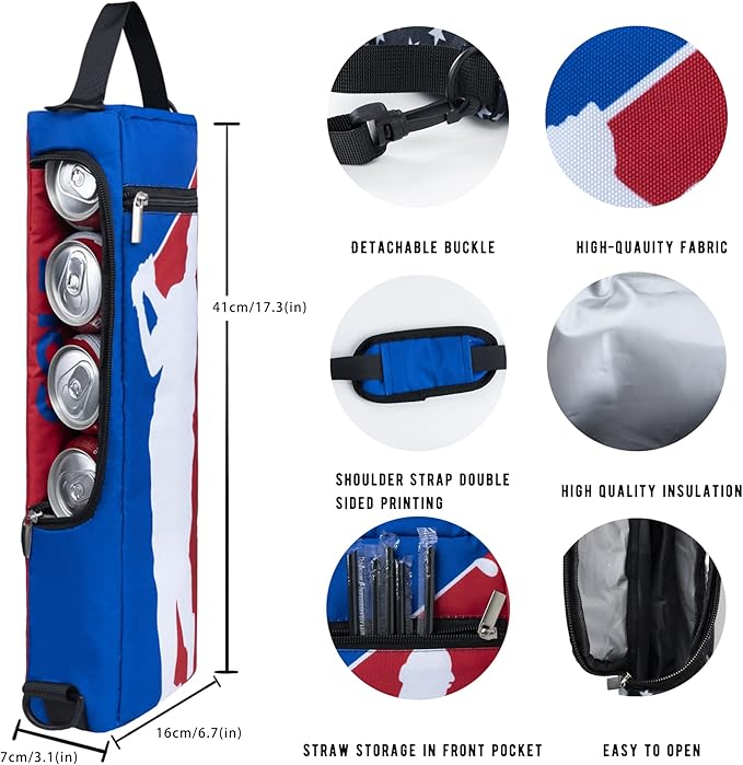 Golf Cooler Bag Plus Ice Pack Soft Sided Insulated Cooler Bag- Holds 6 Pack of Cans or 2 Wine Bottles - Grey Camo Golf Beer Sleeve Black Fits Discreetly in Golf Bags