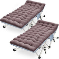 Oversize Camping Cots Extra Width Camping Bed with Comfortable Mat 2 Pack XXL Sleeping Cots for Adults Cots with Carry Bag for Adults Portable Folding Cot Nap Office Vacation Indoor Easy to Set Up