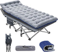 NAIZEA Folding Camping Cot for Adults, Heavy Duty Sleeping Cot with Mattress, Portable Military Cot, Double Layer Oxford Strong Heavy Duty Sleeping Cots with Carry Bag for Camp Office Use