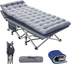 NAIZEA Folding Camping Cot for Adults, Heavy Duty Sleeping Cot with Mattress, Portable Military Cot, Double Layer Oxford Strong Heavy Duty Sleeping Cots with Carry Bag for Camp Office Use