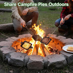 Mountain Pie Maker Cast Iron Set of 2 - Pie Irons for Camping with Storage Bag, Campfire Sandwich Maker Cast Iron