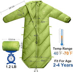 Walkable Toddler Sleeping Bags for Kids, Boys Girls (2T-4T) - Puffy Camping Sleeping Sack for Indoor, Outdoor, Travel, Sleepover, Slumber Party (up to 46 in)- Machine Washable, Lightweight