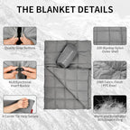 Down Camping Blanket - Lightweight, Packable, Warm & Puffy Outdoor Travel Quilt for Sleep, Hiking, Backpacking, Stadium, Festivals, Water-Resistant Sleeping Bag 55"x79"