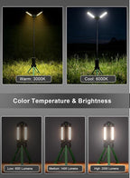 Rechargeable Telescopic Camping Light, 15000mAh Collapsible Lantern with 270° Rotation & Dimming, Portable Flashlight, Waterproof Tent Light for Outdoor Camping, Hiking, Barbecue, Fishing & Emergency