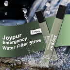 Portable Water Filter Straw Survival,Emergency Water Straw,Water Purification for Essential Camping & Hiking Gear,Biking and Emergency Preparedness(Green*2)