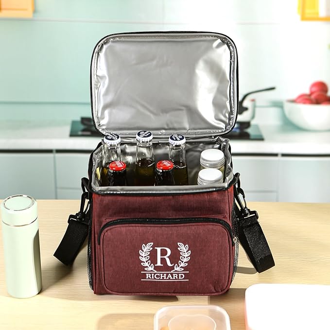 Personalized Insulated Cooler Bag, Custom Name Portable Insulated Camping Bag Suitable for Picnic Beach Hiking Travel