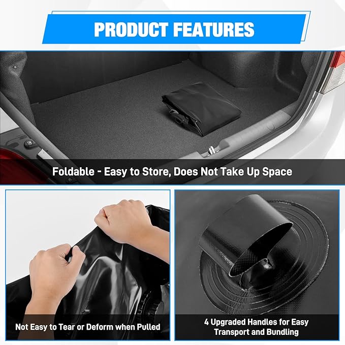 Nilight 87Gal/330L Water Storage Bladder RV Potable Water Bladder Tank Camping 1000D PVC Foldable Collapsible Storage Containers for RV,Carrier,Camping, Agricultural Irrigation,Garden Watering, Black