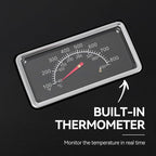 GT2007 Portable Tabletop Gas Grill, 12,000 BTU Output for Outdoor Camping, Foldable Legs, Piezo Ignition, Built-in Thermometer, for Tailgates and Camping Trips, Black