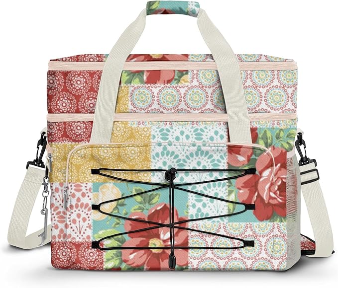 Soft Collapsible Insulated Sided Cooler - 60 Can Large Leakproof Picnic Beach Meal Prep Portable Travel Cooler for Shopping, Kayaking, Road Trips