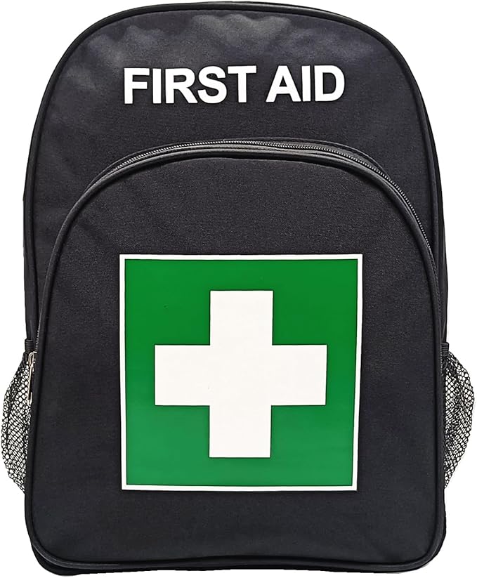 Red Emergency Bag First Aid Backpack Empty Medical First Aid Treatment First Responder Trauma Bags for Hiking Outdoors Travel Camping Pet Dog Cat Daycare (Black Green)