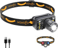 VAVOFO LED Headlamp Flashlight, 500 Lumen Rechargeable Waterproof Outdoor Headlight with Bright White +Red Light, Stepless Dimming, Lightweight, Adjustable Headband, 5 Modes for Camping