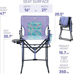 EVER ADVANCED Portable 30.7" Seat Height Tall Folding Camping Chair Directors Chair High Foldable Bar Stool with Side Table for Makeup Artist, Sports Event, Craft Show, Supports 350LBS