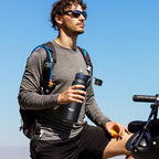 Membrane Solutions C3 Filtered Water Bottle, 32oz Stainless Steel Water Bottle with Replaceable UF+ACF Filter Cartridge, Portable Water Filter, Travel, Hiking & Camping for Drinking Water