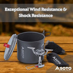 SOTO Amicus Stove with or without Igniter Camping Stove - Superior Under Windy Conditions, Shock Resistant, and Low-cost With High-end Performance Stove