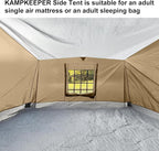 KAMPKEEPER Side Tent,Camping Tent for 10' x 10' Pop Up Canopy, Easy Set Up Gazebo,Compatible with 10' Wide Canopy Tents (Khaki)