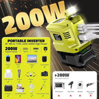 Ecarke 200W Portable Power Inverter Compatible with Ryobi 18V Battery, DC 18V to AC 110V Power Station with 1 AC Outlet, 2 USB, 1 Type-C & LED Light, for Outdoor Emergency Use (No Battery)(2-Pack)