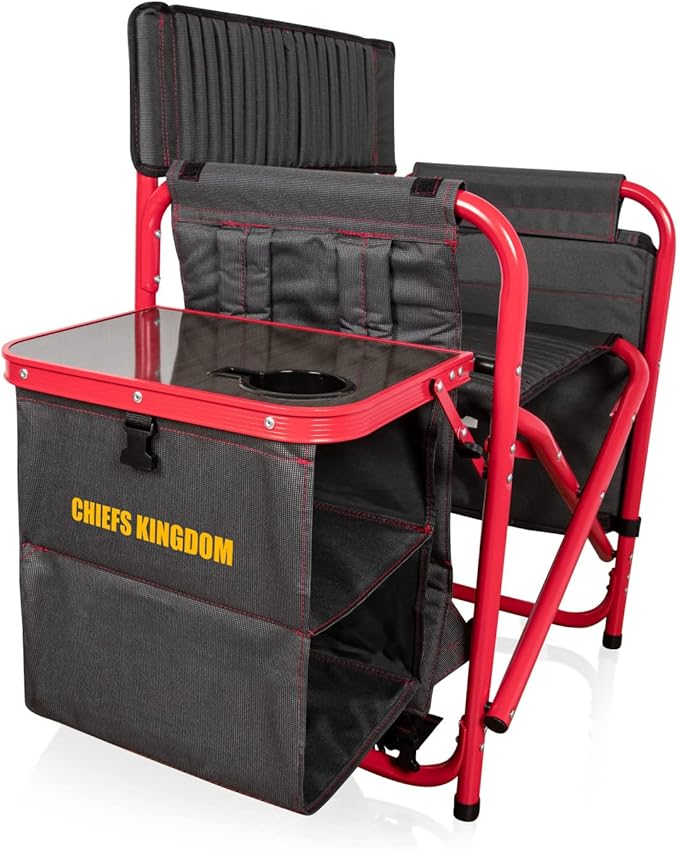 Picnic TIME NFL Unisex-Adult NFL Fusion Camping Chair with Side Table and Soft Cooler, Beach Chair for Adults, Lawn Chair